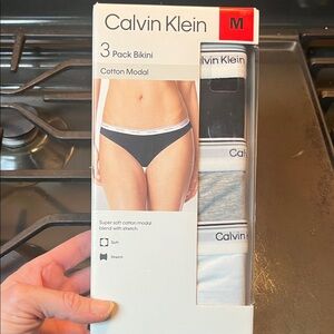 Sealed Calvin Klein Cotton Modal Bikini Set - Black, White, Gray